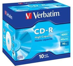 Obrázok pre výrobcu Verbatim CD-R (10-Pack)Jewel/EP/DL/40x/90min/800MB