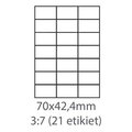 Obrázok pre výrobcu etikety ECODATA Samolepiace 70x42,4 univerzálne biele 21ks/A4 (100 listov A4/bal.)