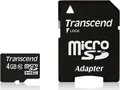 Obrázok pre výrobcu Transcend Micro SDHC karta 4GB Class 10 + Adaptér