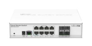 Obrázok pre výrobcu MikroTik Cloud Router Switch CRS112-8G-4S-IN, 400MHz CPU, 128MB RAM, 8xLAN, 4xSFP slot, vč. L5 licence