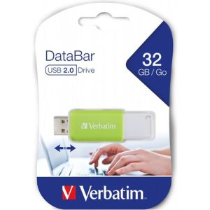 Obrázok pre výrobcu Verbatim USB flash disk, USB 2.0, 32GB, DataBar, zelený, 49454, pre archiváciu dát