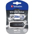 Obrázok pre výrobcu Verbatim USB flash disk, USB 3.0, 256GB, V3, Store N Go, čierny, USB A, s výsuvným konektorom