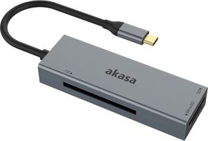 Obrázok pre výrobcu Čítačka kariet AKASA AK-CR-09BK 3 v 1 (CF, SD, microSD), externá, USB 3.2 Typ C