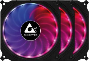 Obrázok pre výrobcu CHIEFTEC sada ventilátorů Tornado / 3x 120mm fan / RGB LED / RGB ovladač / Dálkové ovládání / ultratichý 16 dBa