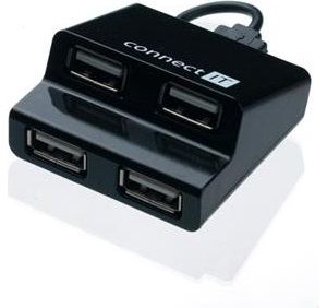 Obrázok pre výrobcu CONNECT IT USB hub 4 porty STEP - černý