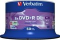 Obrázok pre výrobcu Verbatim DVD+R DL [ spindle 50 | 8,5GB | 8x | matt silver surface ]