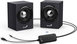 Obrázok pre výrobcu Genius reproduktory SP-HF385BT, 2.0, 4W, čierne, regulácia hlasitosti, BT, drevené, 3,5 mm jack/ bluetooth, 150Hz-20kHz