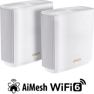 Obrázok pre výrobcu ASUS ZenWiFi XT9 2-pack Wireless AX7800 Tri-band Mesh WiFi 6 System, white