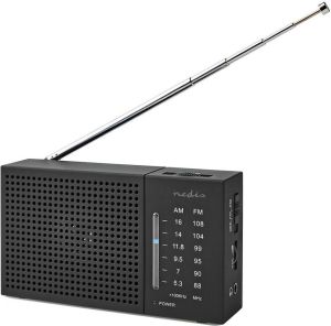 Obrázok pre výrobcu NEDIS přenosné rádio/ AM/ FM/ napájení z baterie/ analogové/ 1.5 W/ výstup pro sluchátka/ černé