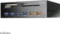 Obrázok pre výrobcu AKASA AK-HC-07BK InterConnect EX, 5x USB 3.0 čítačka, 4x USB 3.0 HUB, Smart