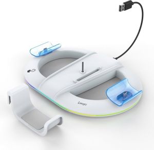 Obrázok pre výrobcu iPega P5S045 Vertikální Nabíjecí Stojan s RGB pro PS5/PS5 Slim White