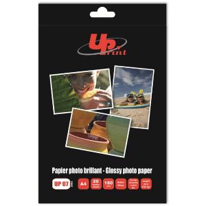 Obrázok pre výrobcu UPrint Glossy photopaper, foto papier, lesklý, biely, A4, 180 g/m2, 20 ks, atramentový