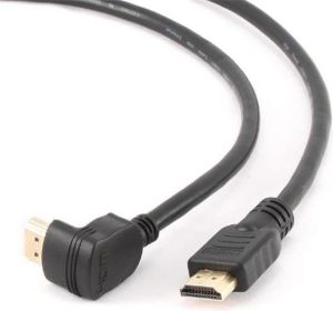 Obrázok pre výrobcu Gembird HDMI- HDMI v.1.4 male-male kábel (pozlátené kon.) 1.8m s 90° konektorom