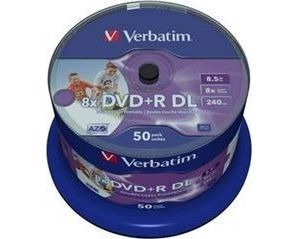 Obrázok pre výrobcu Verbatim DVD+R, DoubleLayer /8x/8,5GB/50pack/Print