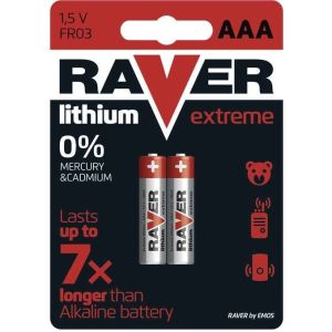 Obrázok pre výrobcu Baterie RAVER 2x AAA LITHIUM