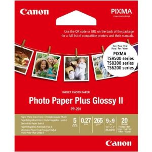 Obrázok pre výrobcu Canon Photo Paper Plus II, foto papier, lesklý, štvorcový typ biely, PIXMA TS9500, TS8200 a TS6200, 8.89x8.89cm, 3.5x3.5", 265 g/m