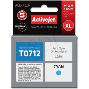 Obrázok pre výrobcu Atramentová náplň ActiveJet AEB-712 cyan [ 11ml | chip | Epson T0712 ]