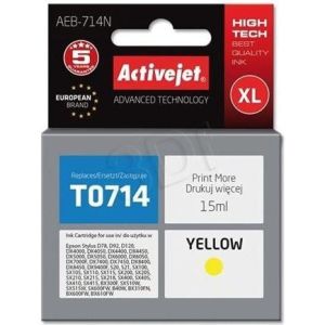 Obrázok pre výrobcu Atramentová náplň ActiveJet AEB-714 yellow [ 11ml | chip | Epson T0714 ]