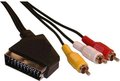 Obrázok pre výrobcu Kabel SCART M- Cinch 3x M, SCART-CINCH, 3m, čierna