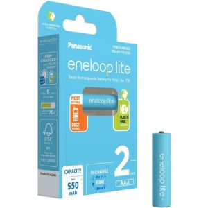 Obrázok pre výrobcu PANASONIC HR03 AAA 4LCCE/2BE ENELOOP LITE N, 550 mAh (Blistr 2ks)