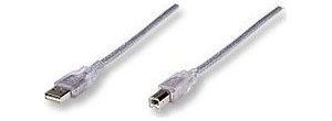 Obrázok pre výrobcu Manhattan Hi-Speed USB 2.0  kábel A-B M/M 3m, strieborný