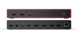 Obrázok pre výrobcu Lenovo ThinkPad USB4 Dock 5000 - PD100W (2x DP, 1x HDMI, 1x RJ45, 2x USB-C,4xUSB-A adapter) pripojit max 4x LCD