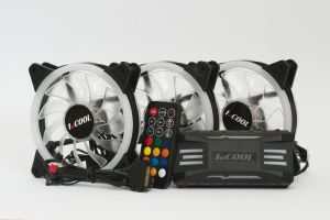 Obrázok pre výrobcu 1stCOOL Fan KIT AURA EVO 2 ARGB, 3x Dual Ring ventilátor + řadič + dálkový ovladač