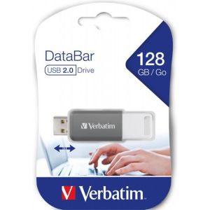 Obrázok pre výrobcu Verbatim USB flash disk, USB 2.0, 128GB, DataBar, šedý, 49456, pre archiváciu dát