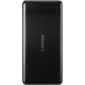 Obrázok pre výrobcu Canyon PB-107, Powerbank, Li-Pol, 10.000 mAh, Vstup: 1x Micro-USB, 1x USB-C, Výstup: 1x USB-A, 1x USB-C, čierna