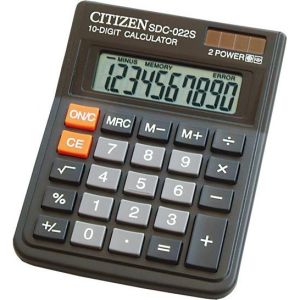 Obrázok pre výrobcu Citizen Kalkulačka SDC022SR, čierna, stolová, desaťmiestna, duálne napájanie