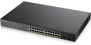 Obrázok pre výrobcu Zyxel GS1900-24HP v2, 24-port GbE L2 PoE Smart Switch, rackmount, 170 Watt