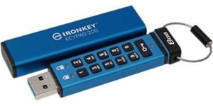 Obrázok pre výrobcu Kingston P200 8GB /145MBps/USB 3.2/USB-A/+ Adaptér/Modrá