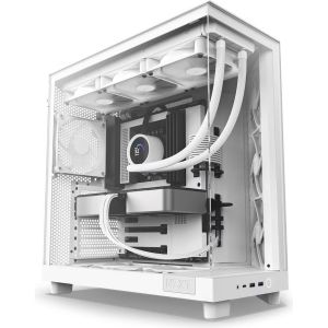 Obrázok pre výrobcu NZXT skříň H6 Flow dvoukomorová / MidT / 3x120mm fan / 2xUSB 3.2 / USB-C / prosklená bočnice i čelo / bílá