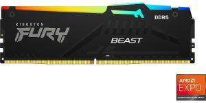 Obrázok pre výrobcu Kingston FURY Beast EXPO /DDR5/16GB/5200MHz/ CL36/1x16GB/RGB/Black