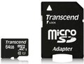Obrázok pre výrobcu Transcend Micro SDXC karta 64GB Class 10 UHS-I + Adaptér