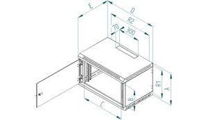 Obrázok pre výrobcu Nástěnný rozvaděč jednodílný 9U/395mm plech.dveře
