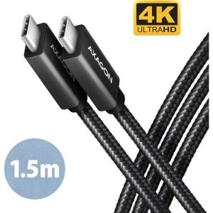 Obrázok pre výrobcu AXAGON BUCM32-CM15AB, SPEED+ kabel USB-C <-> USB-C, 1.5m, USB 20Gbps, PD 100W 5A, 4K HD, ALU, oplet