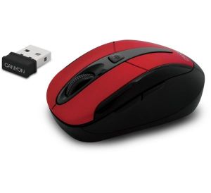 Obrázok pre výrobcu Canyon CNR-MSOW06R, Wireless optická myš USB, kompaktná, vhodná k notebookom, červená, 1600dpi
