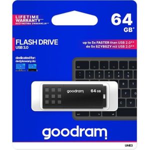 Obrázok pre výrobcu Goodram USB flash disk, USB 3.0, 64GB, UME3, čierny, USB A, s krytkou