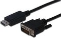 Obrázok pre výrobcu Digitus DisplayPort pripojovací kábel, DP/M- DVI (24+1)/M 1m