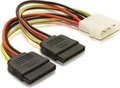 Obrázok pre výrobcu Delock napájací kábel pre HDD 2x SATA samica > 4pin MOLEX samec, 16cm