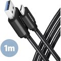 Obrázok pre výrobcu AXAGON BUCM3-AM10AB, SPEED kábel USB-C <-> USB-A, 1m, USB 3.2 Gen 1, 3A, ALU, opletenie, čierny