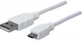 Obrázok pre výrobcu MANHATTAN Kabel propojovací USB 2.0 A Male / Micro-B Male, 1.8m, bílý