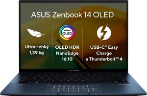 Obrázok pre výrobcu ASUS Zenbook 14 OLED /UX3402VA/i7-13700H/14" 2880x1800/16GB/1TB SSD/Iris Xe/W11H/Blue