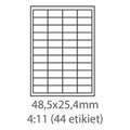 Obrázok pre výrobcu etikety ECODATA Samolepiace 48,5x25,4 univerzálne biele 44ks/A4 (100 listov A4/bal.)