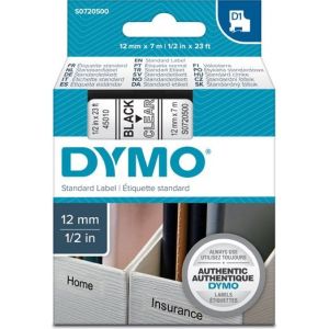 Obrázok pre výrobcu Dymo originál páska, Dymo, 45010, S0720500, čierny tlač/priehľadný podklad, 7m, 12mm, D1