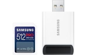 Obrázok pre výrobcu Samsung SDXC PRO ULTIMATE SDXC 512GB /USB 2.0/Class 10/+ Adaptér