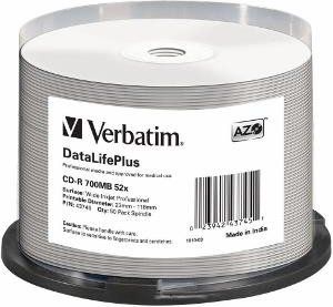 Obrázok pre výrobcu Verbatim CD-R [ spindle 50 | 700MB | 52x | white wide printable ]