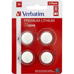 Obrázok pre výrobcu Batéria líthiová, CR2016, 3V, Verbatim, blister, 4-pack, 49531