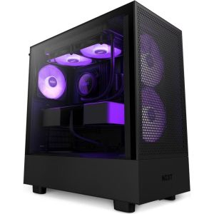 Obrázok pre výrobcu NZXT skříň H5 Flow RGB edition / 2x120 mm fan / USB 3.0 / USB-C 3.1 / RGB / průhledná bočnice / mesh panel / černá